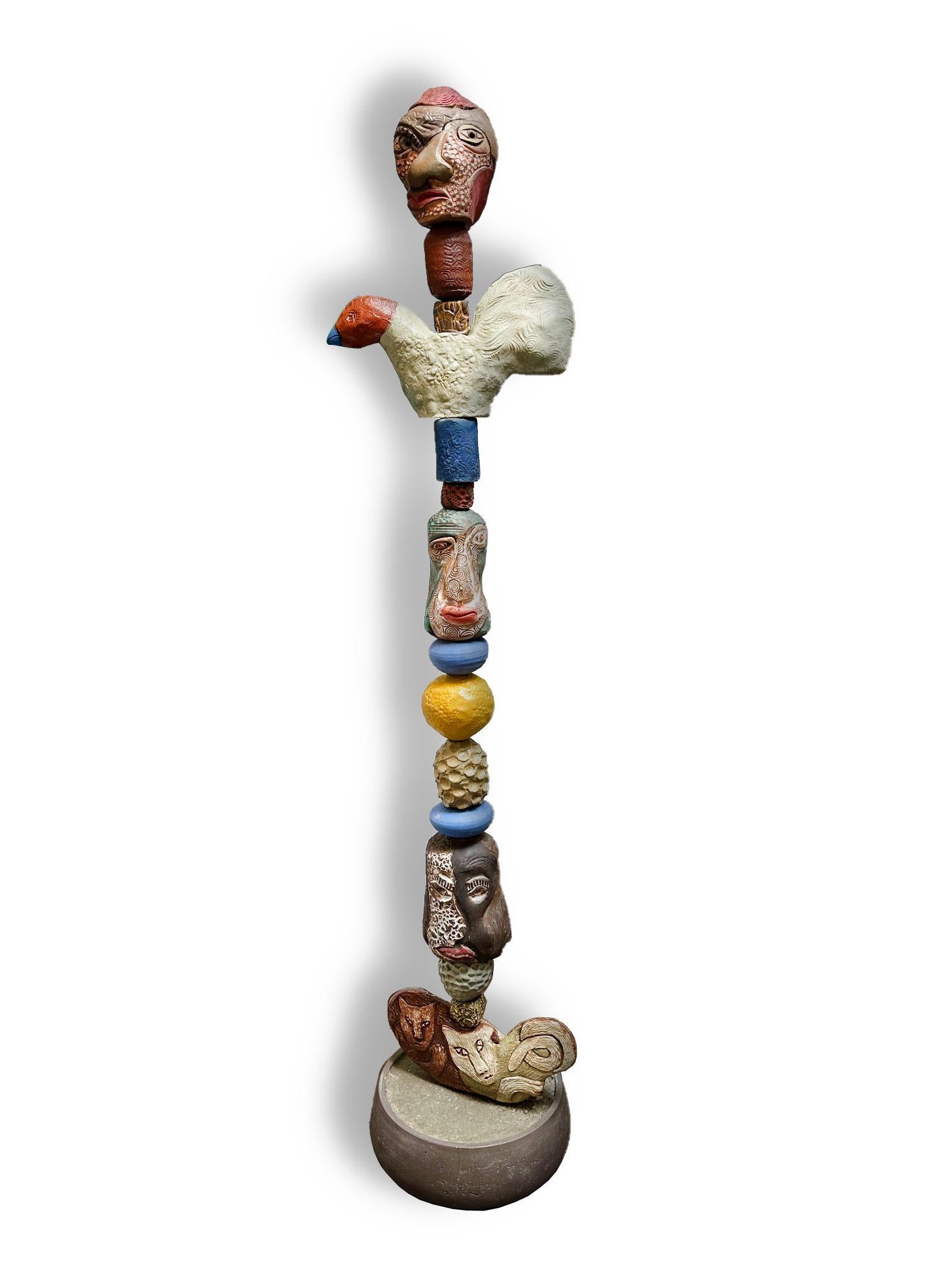 Large Totem - Glazed Ceramic Sculpture by Marc Zimmerman