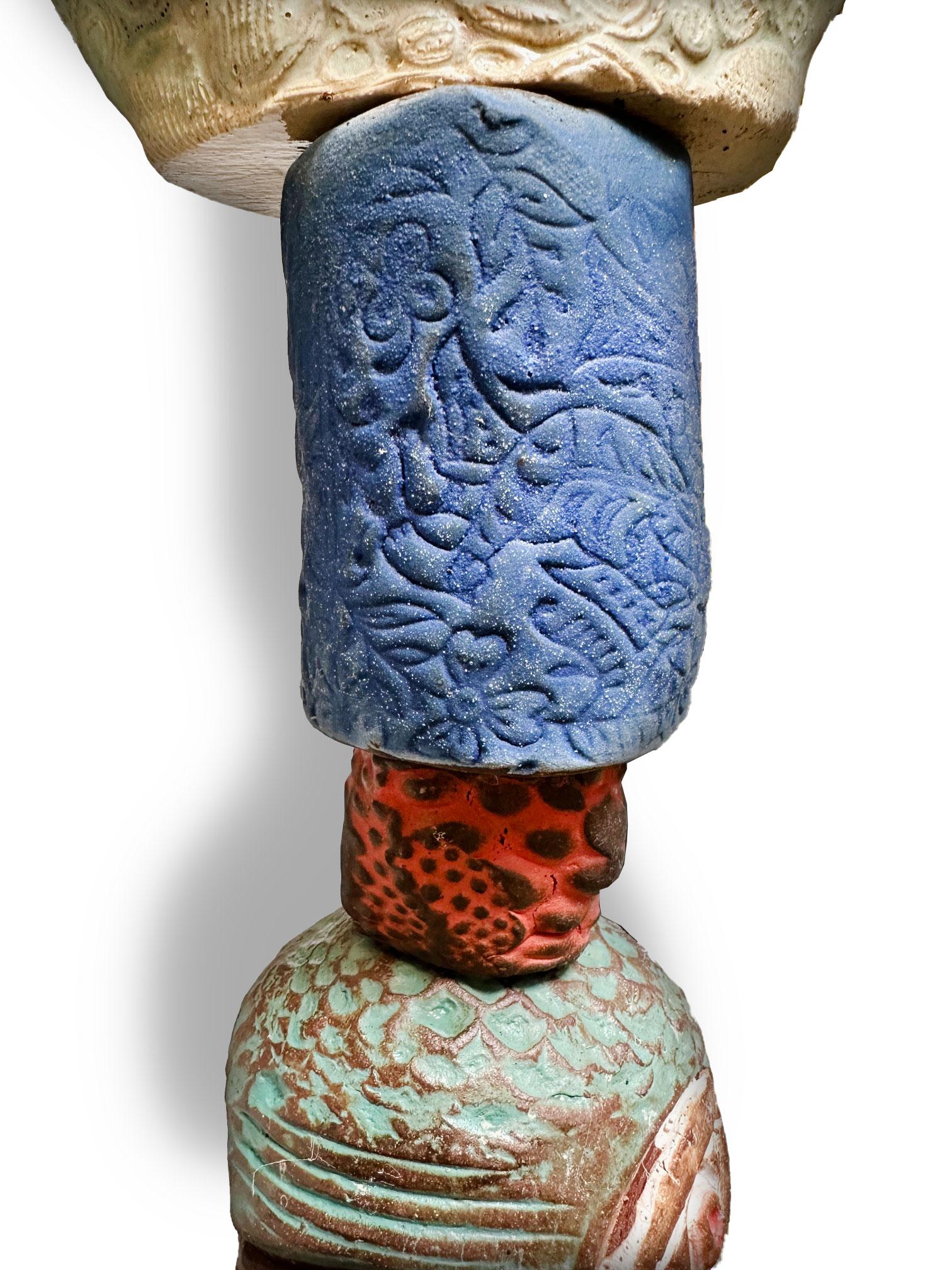 Large Totem - Glazed Ceramic Sculpture by Marc Zimmerman For Sale 6