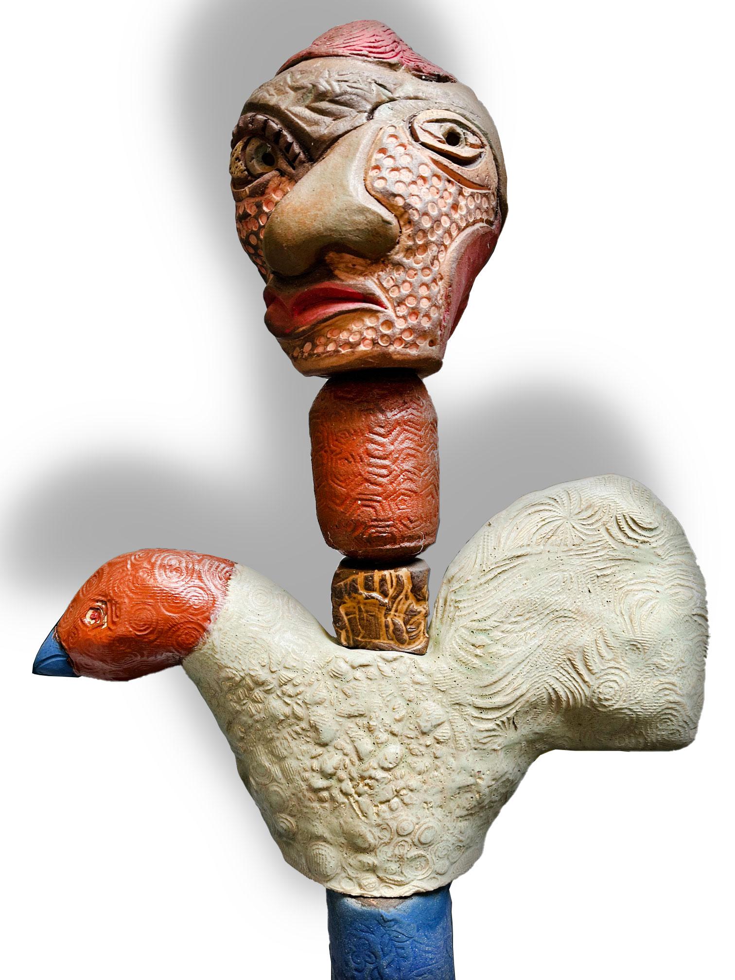 Large Totem - Glazed Ceramic Sculpture by Marc Zimmerman For Sale 7