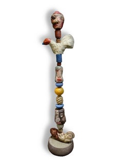 Großes Totem – glasierte Keramikskulptur von Marc Zimmerman