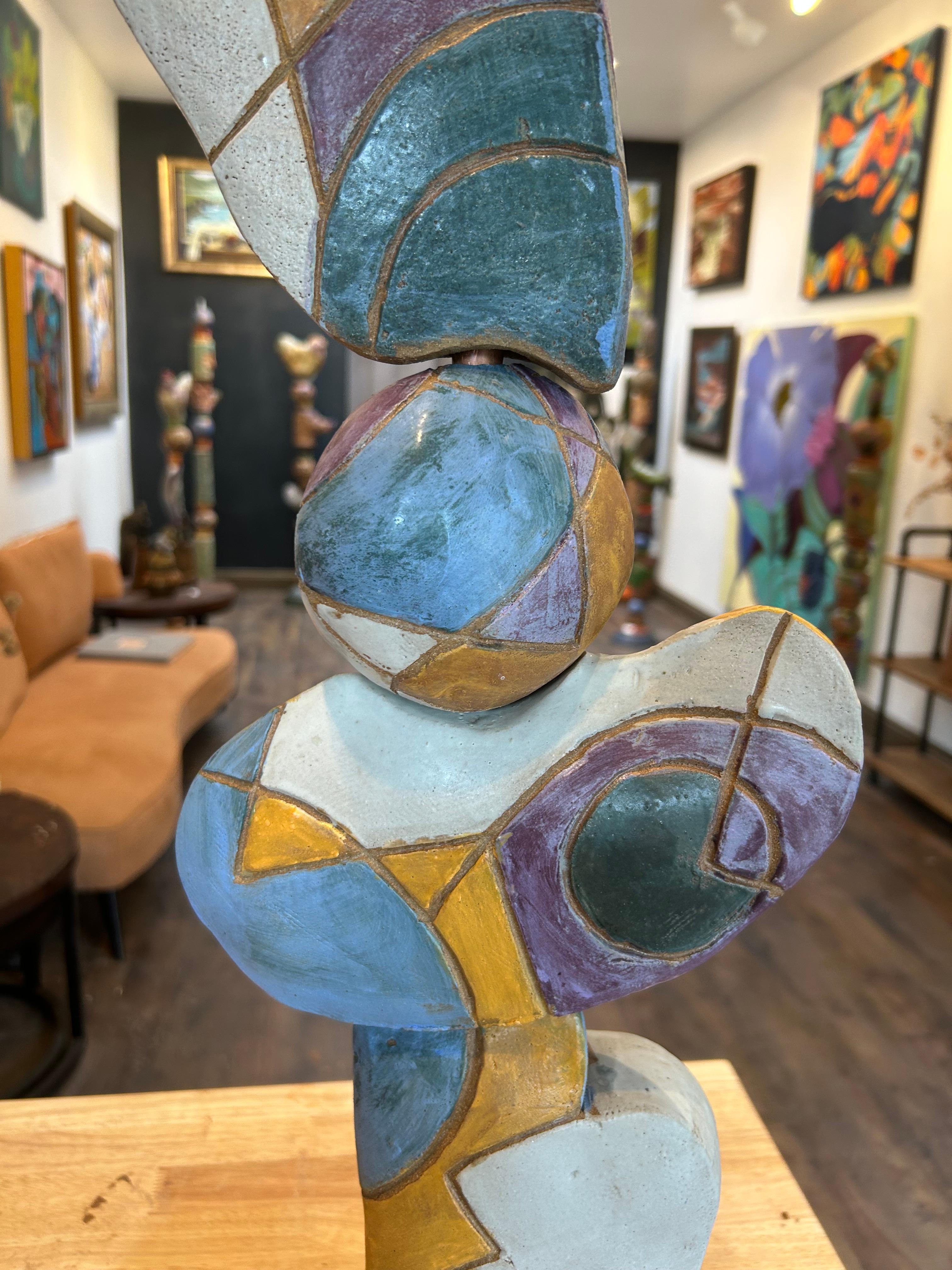 Modern Totem  - Gray Abstract Sculpture by Marc Zimmerman