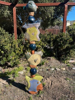 Odds Fish - Ceramic Totem Sculpture By Marc Zimmerman