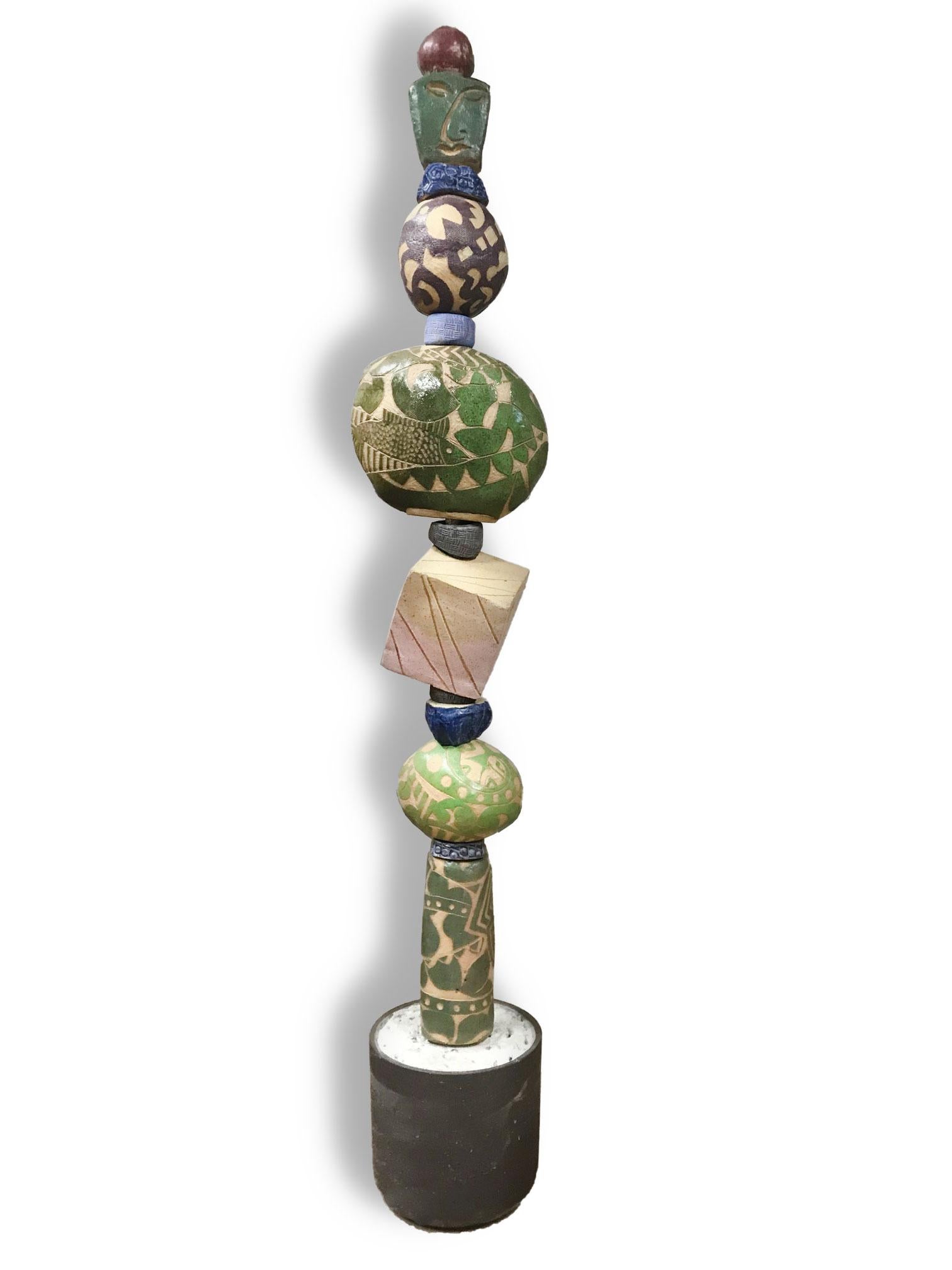 Totem - Glazed Ceramic Sculpture by Marc Zimmerman 1