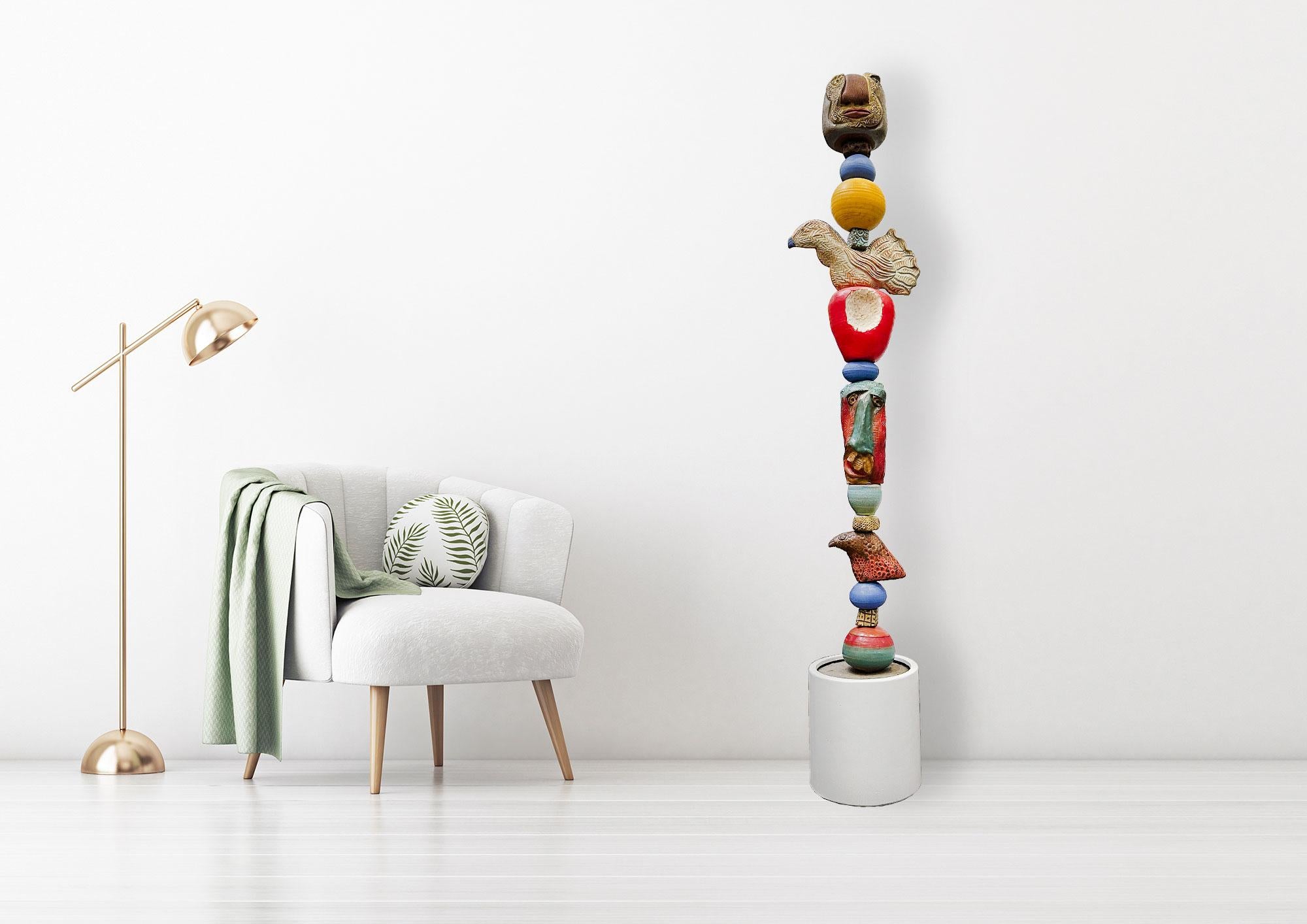 Totem - Glazed Ceramic Sculpture by Marc Zimmerman For Sale 1