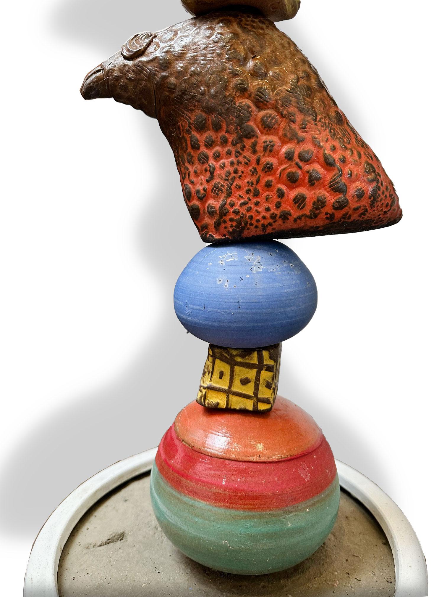 Totem - Glazed Ceramic Sculpture by Marc Zimmerman 3