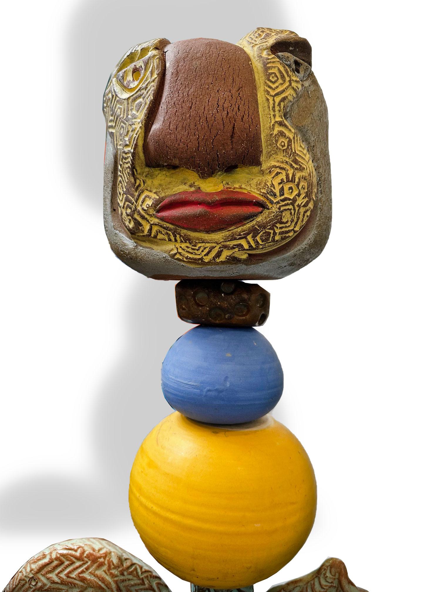 Totem - Glazed Ceramic Sculpture by Marc Zimmerman For Sale 6