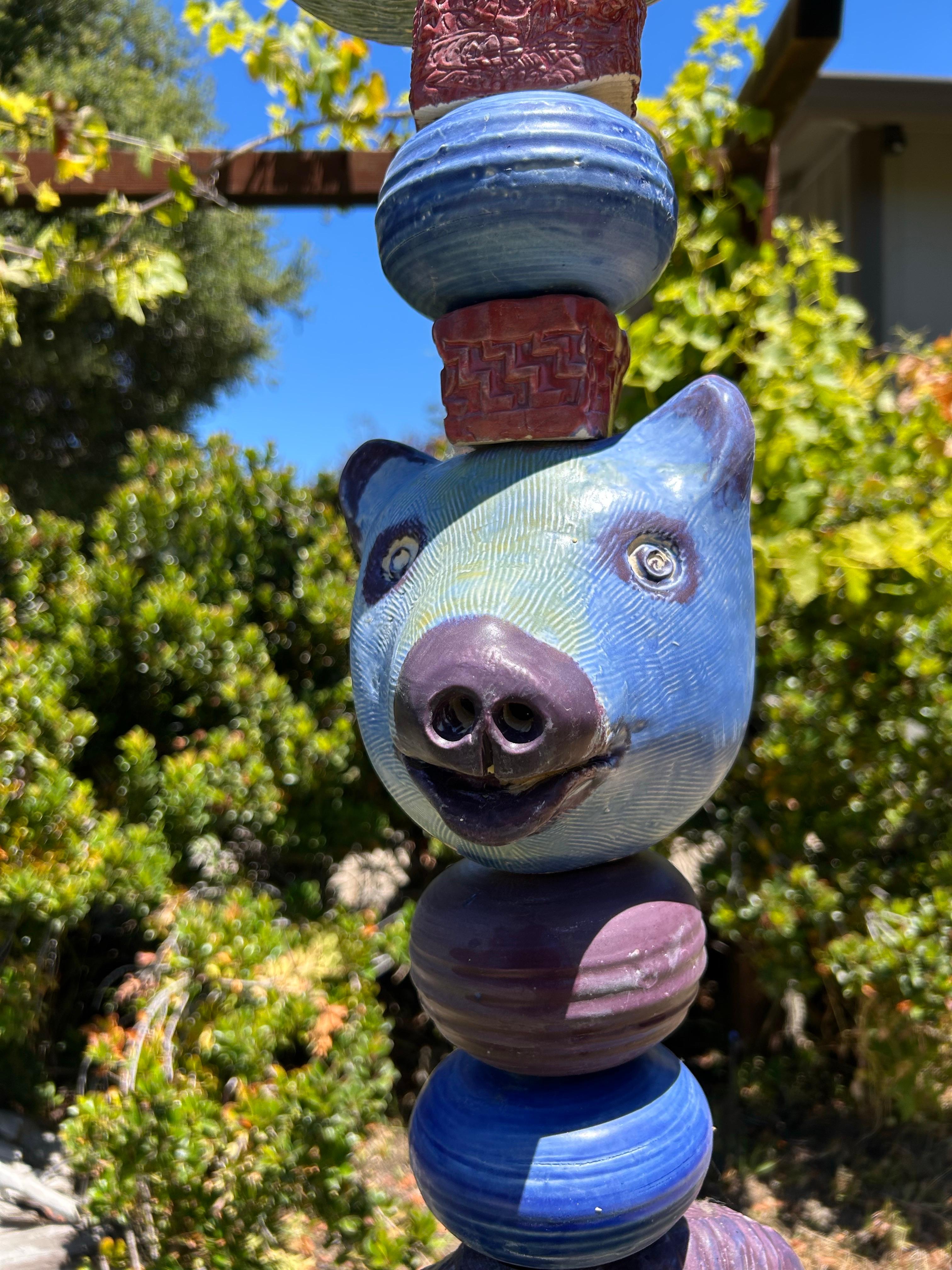Totem in Blues - Sculpture by Marc Zimmerman