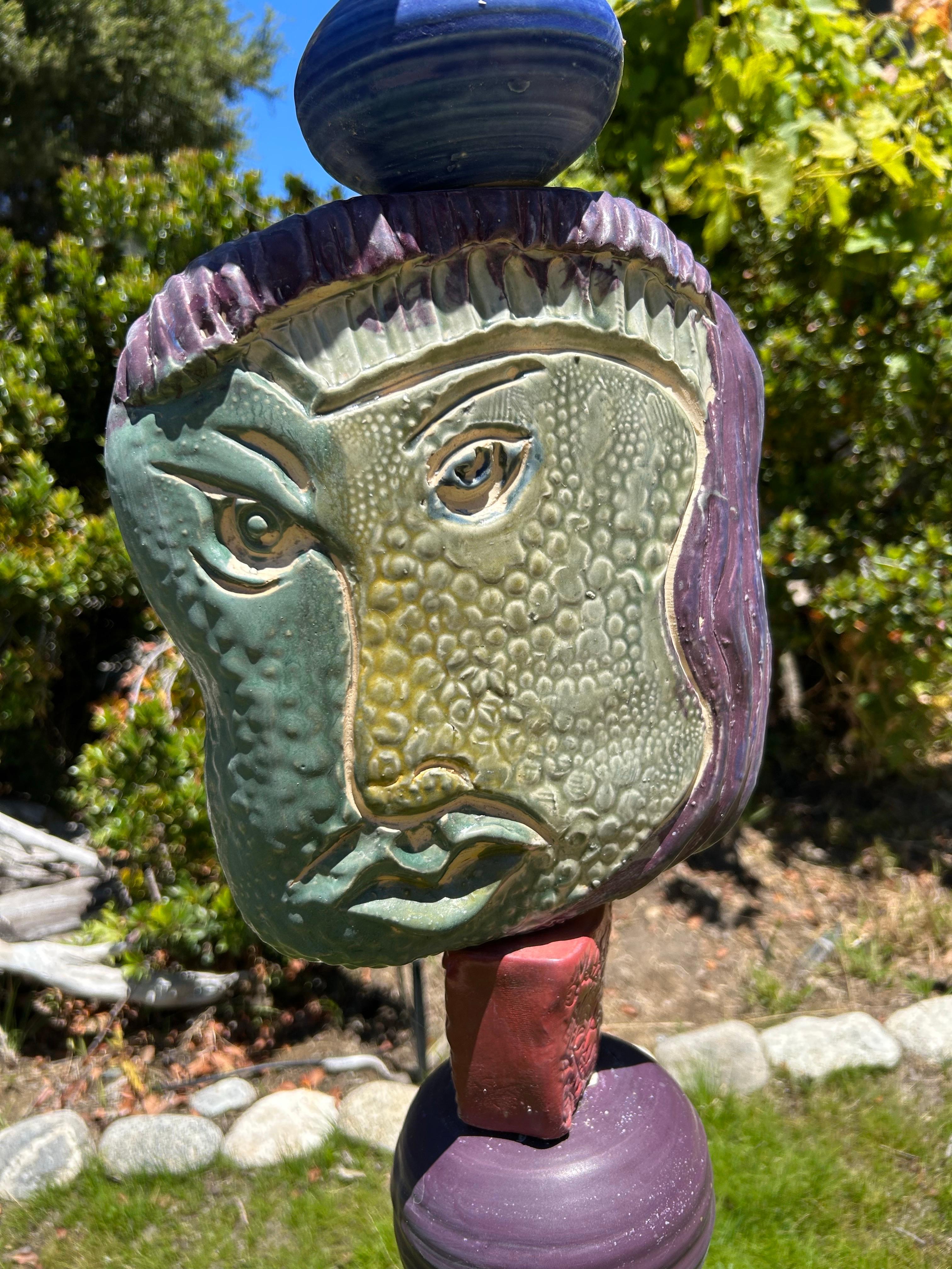 Totem in Blues - Modern Sculpture by Marc Zimmerman