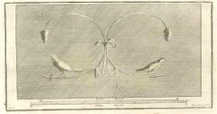 Fresco - Oiseaux décoratifs  - Gravure de Marcantonio Iacomino - 18ème siècle