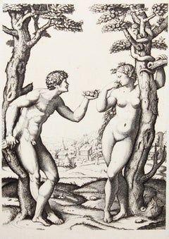 Antique Adam et Eve, Heliogravure by Marcantonio Raimondi