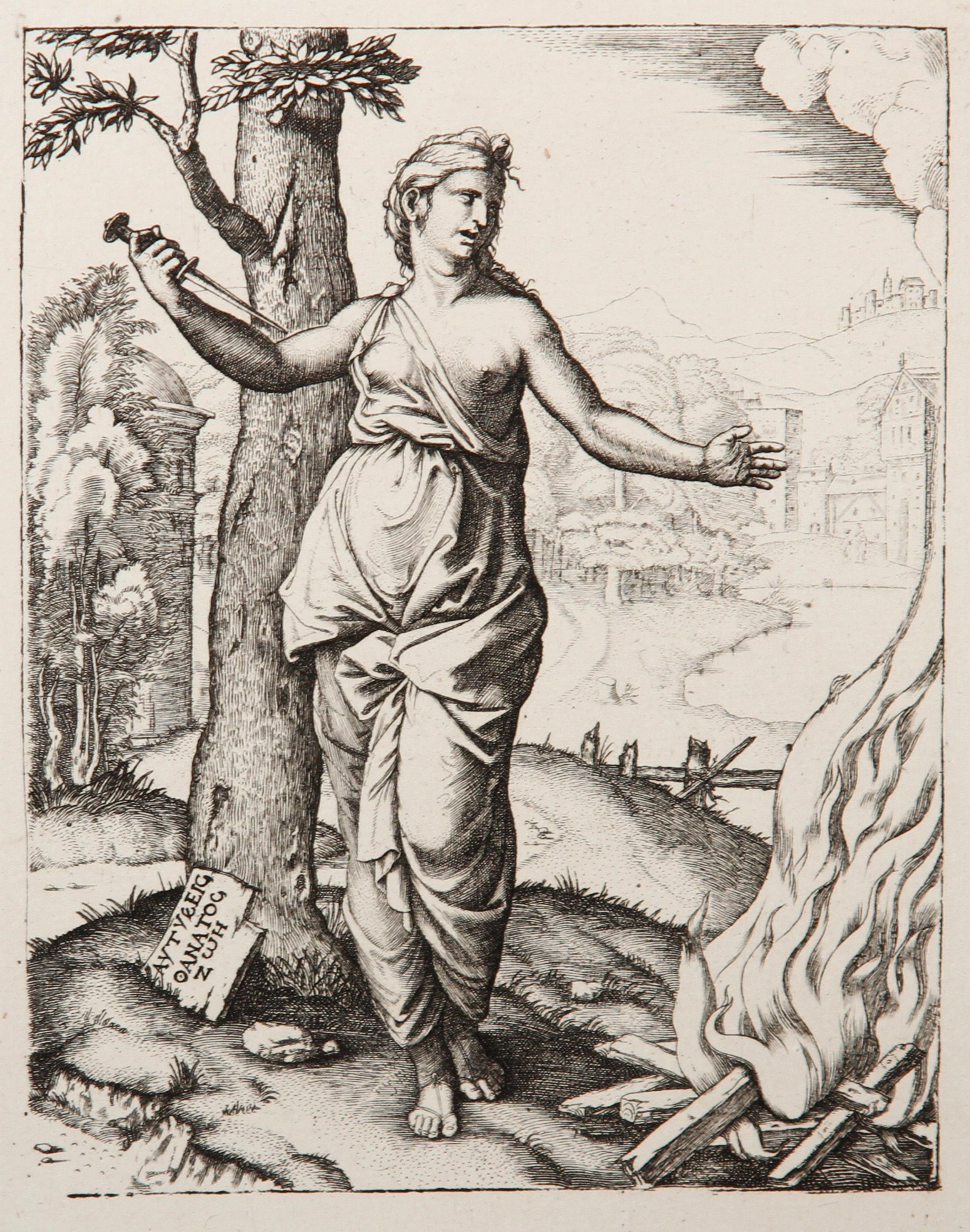  Marcantonio Raimondi, D'après Amand Durand, Italien (1480 - 1534) - Didon d'après Raphael, Année : 1875, Support : Héliogravure, Format : 7  x 5.25 in. (17.78  x 13,34 cm), Imprimeur : Amand Durand, Description : Le graveur et peintre français
