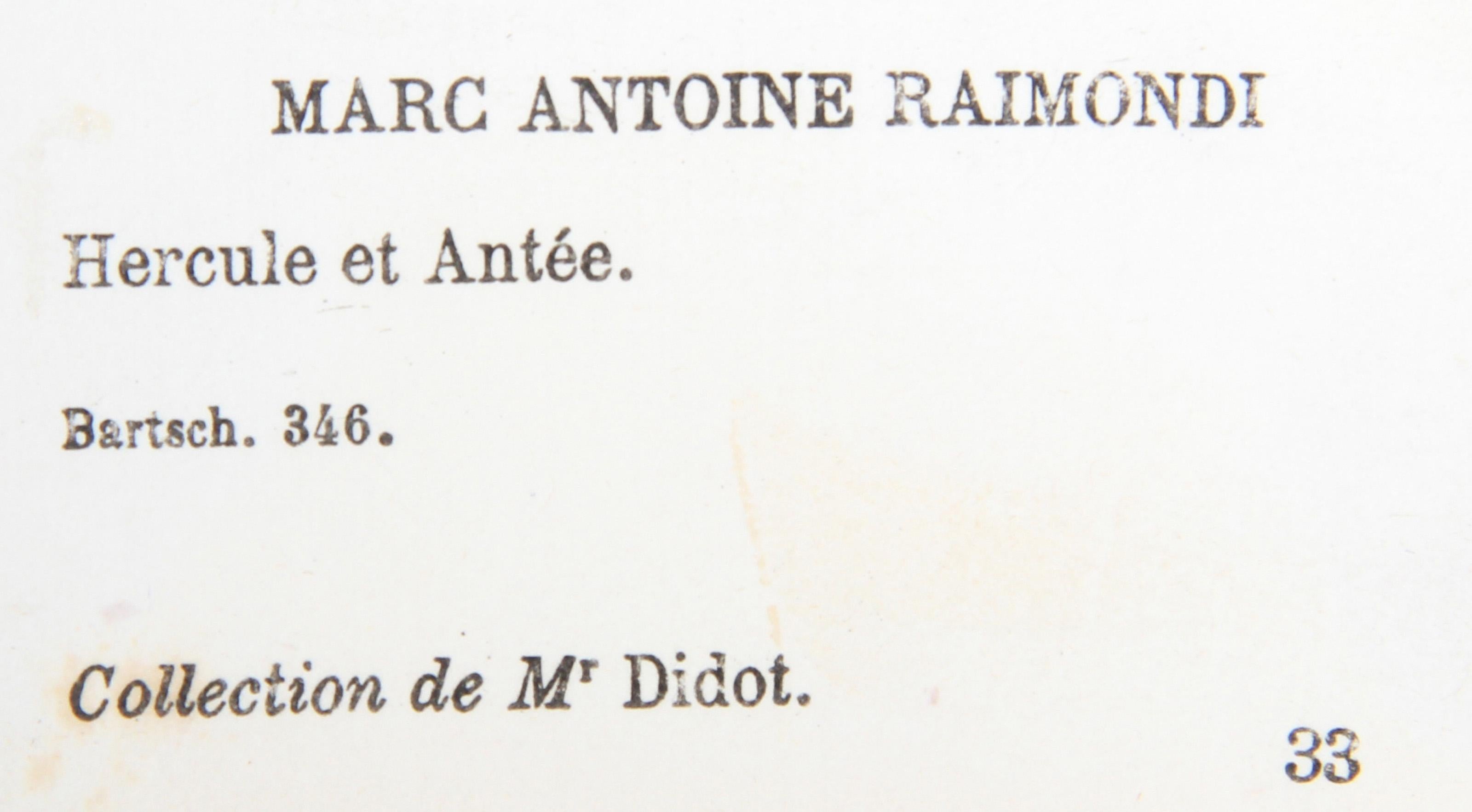 Hercule et Antee, Heliogravure by Marcantonio Raimondi For Sale 1