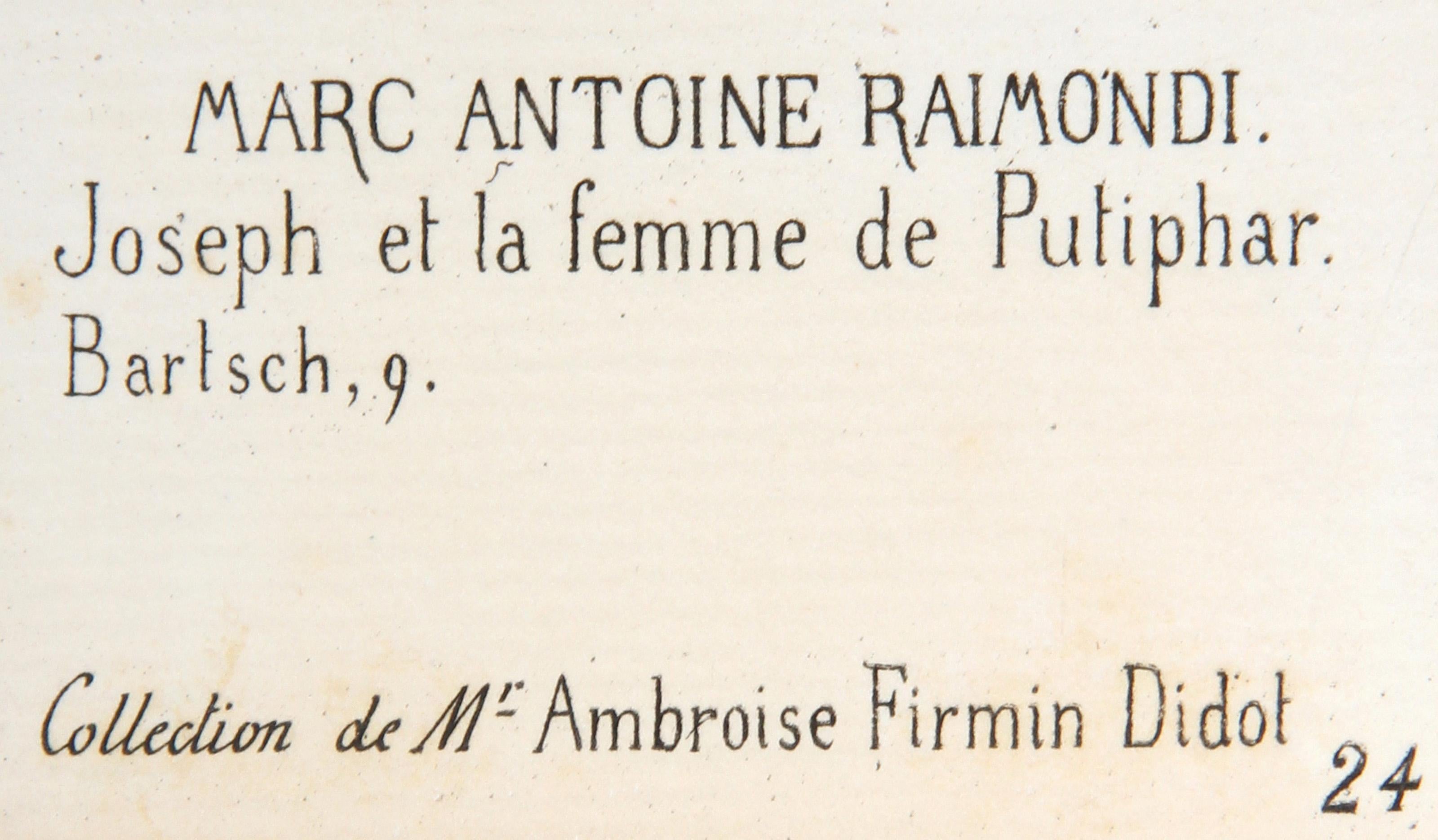 Joseph et la femme de Putiphar, Heliogravure by Marcantonio Raimondi For Sale 1