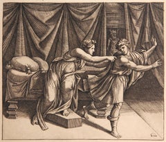 José y la mujer de Putifar, Heliograbado de Marcantonio Raimondi