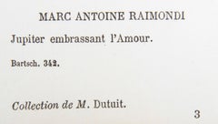 Jupiter embrassant l'Amour, Heliogravure by Marcantonio Raimondi