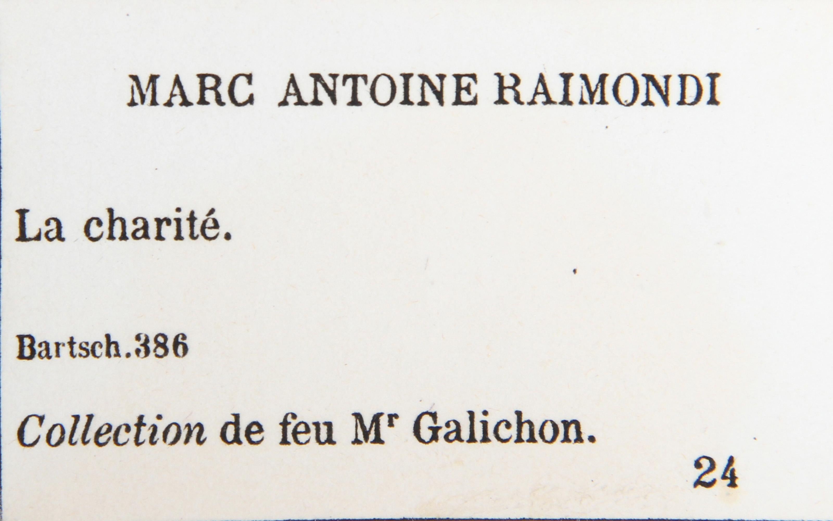 La charite, Heliogravure by Marcantonio Raimondi For Sale 1