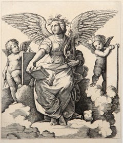 La poesie, Heliogravure by Marcantonio Raimondi