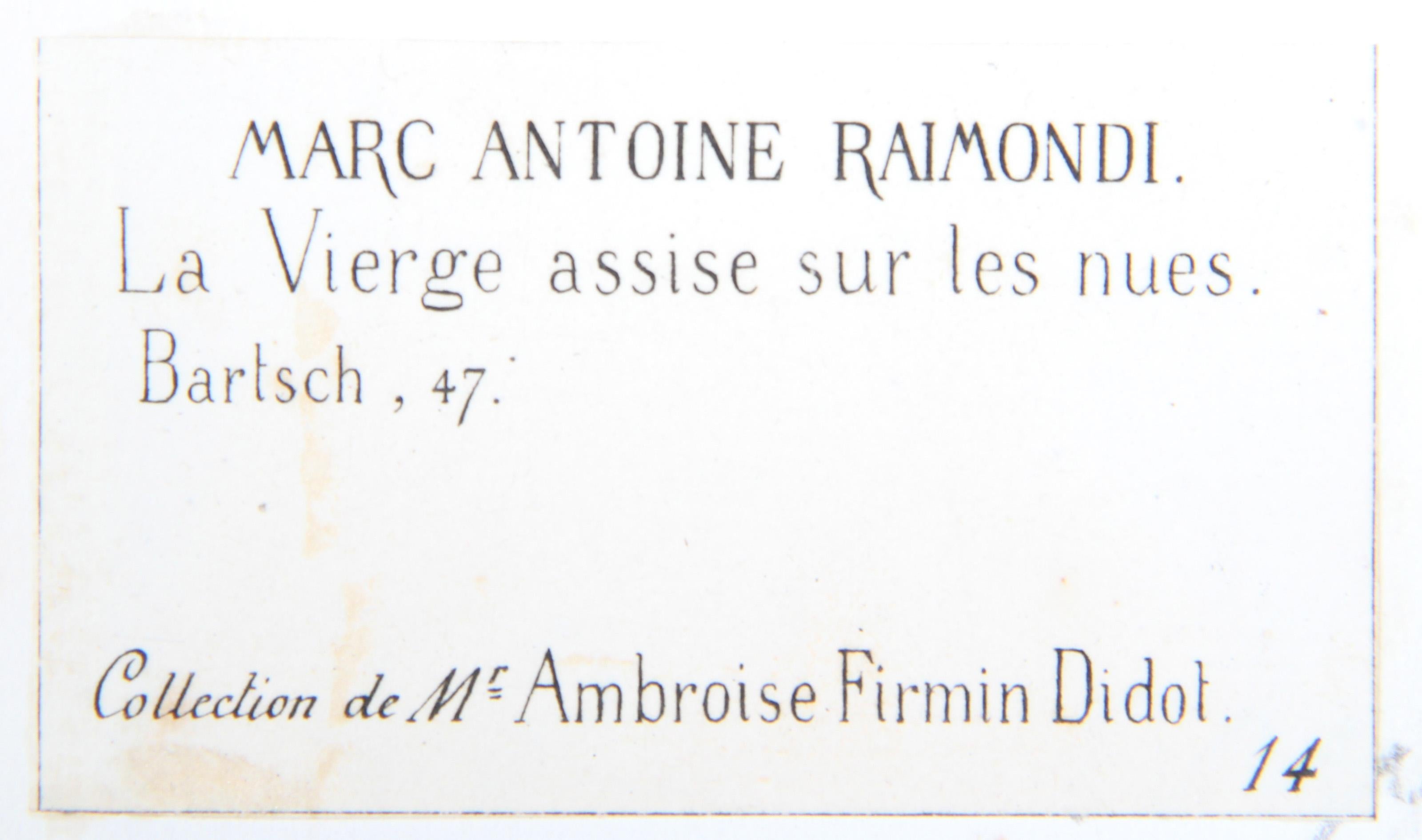 La Vierge assise sur les Nues II, Heliogravure by Marcantonio Raimondi For Sale 1