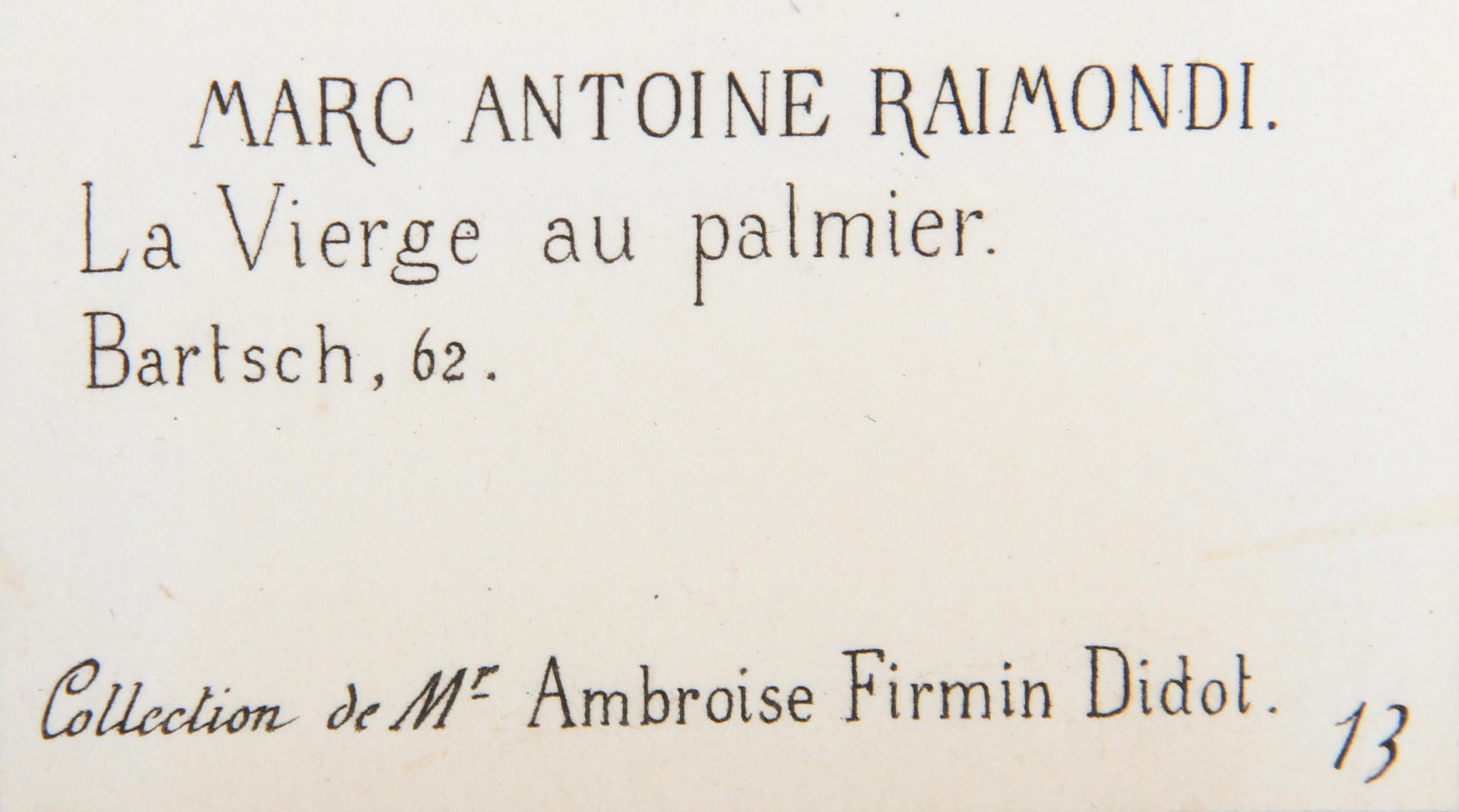 La Vierge au palmier, Heliogravure by Marcantonio Raimondi For Sale 1