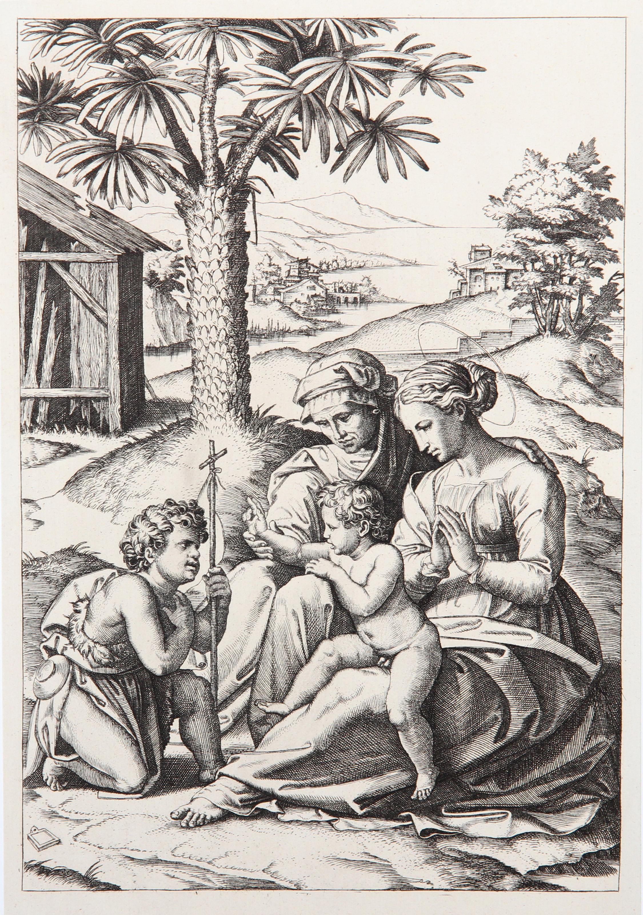 La Vierge au palmier, Heliogravure by Marcantonio Raimondi