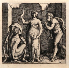 Antique Le femme au croissant, Heliogravure by Marcantonio Raimondi