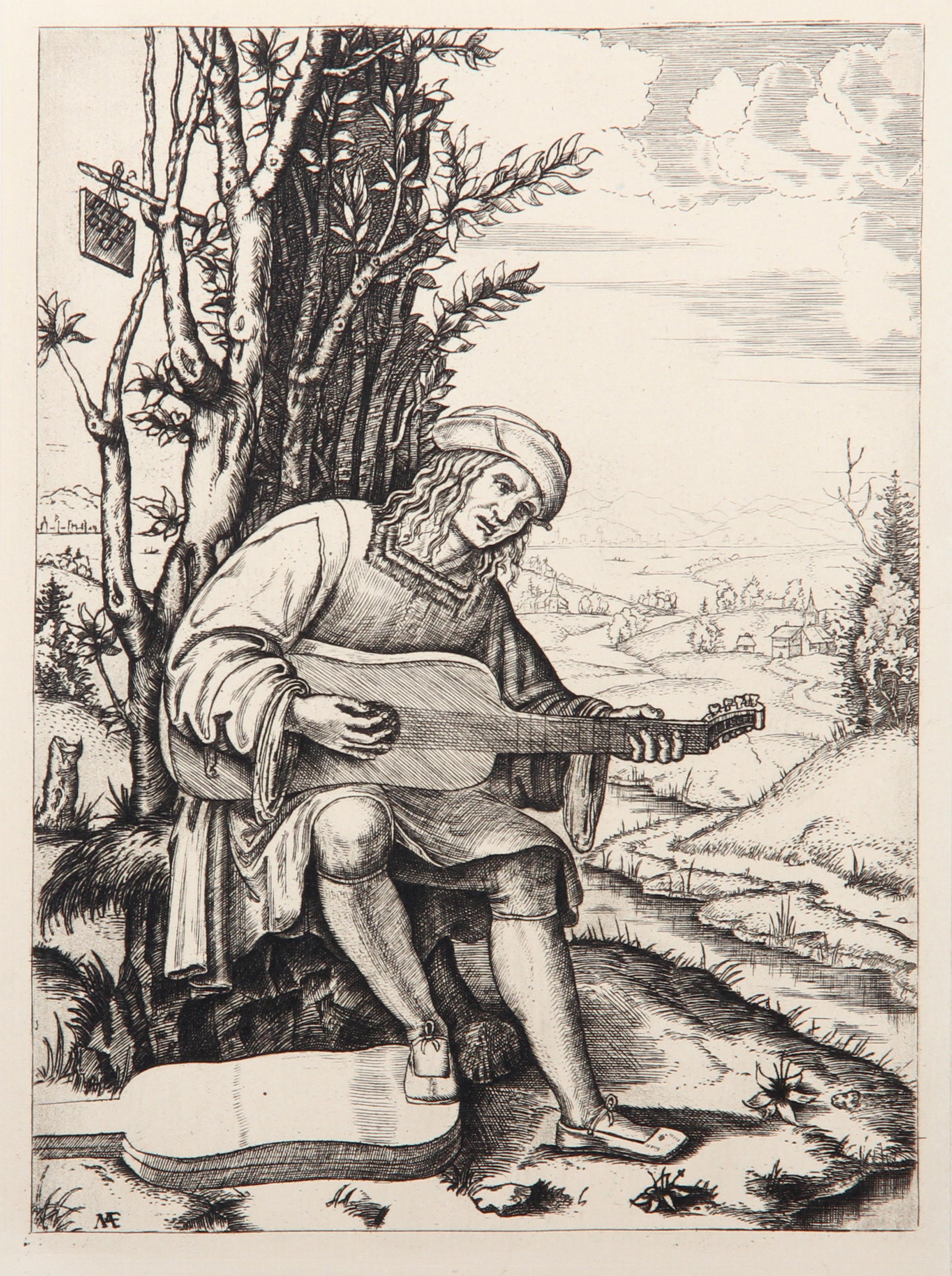  Marcantonio Raimondi, Nach Amand Durand, Italiener (1480 - 1534) - Le joueur de guitare, Jahr: 1875, Medium: Heliogravüre, Größe: 8  x 5.5 in. (20.32  x 13,97 cm), Drucker: Amand Durand, Beschreibung: Der französische Graveur und Maler Charles