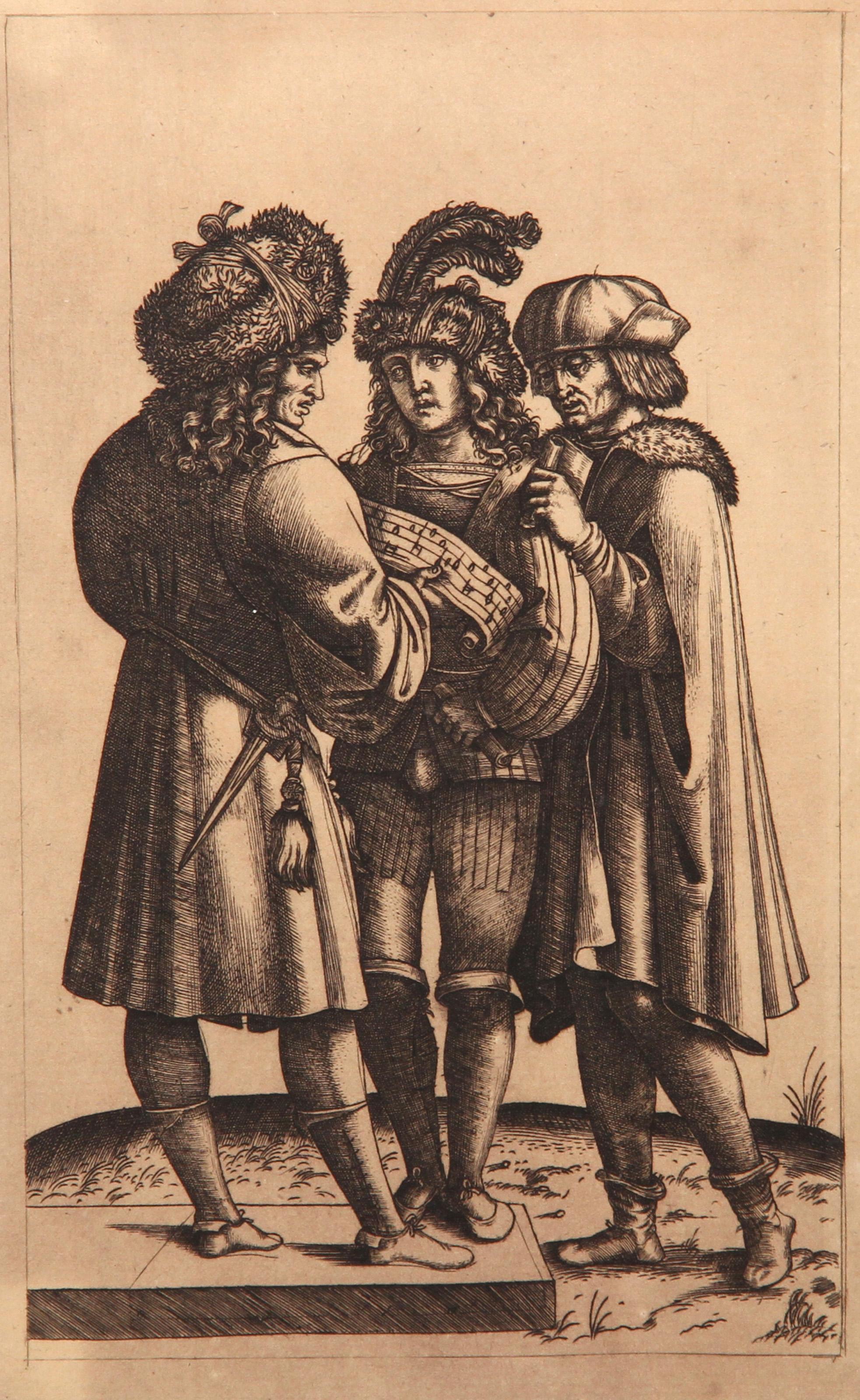 Les Chanteurs, Heliogravure by Marcantonio Raimondi