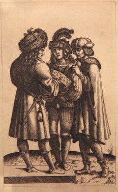 Antique Les Chanteurs, Heliogravure by Marcantonio Raimondi