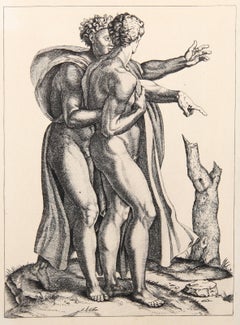 Les deux hommes nus debout, Heliogravure de Marcantonio Raimondi