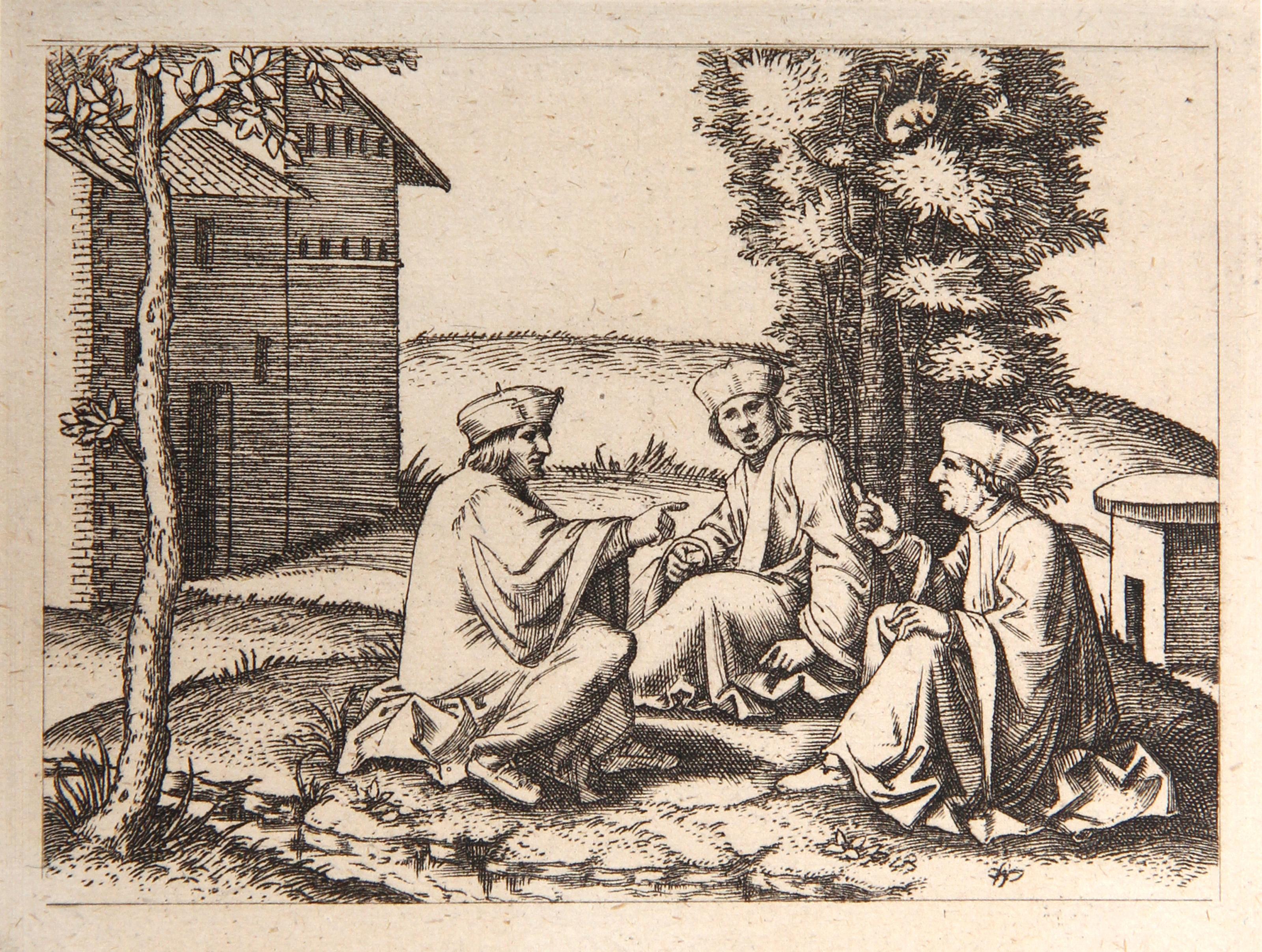  Marcantonio Raimondi, After by Amand Durand, Italian (1480 - 1534) - Les trois docteurs, Year: 1875, Medium: Heliogravure, Size: 3.25  x 4 in. (8.26  x 10.16 cm), Printer: Amand Durand, Description: French Engraver and painter Charles Amand Durand,