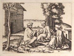 Les trois docteurs, Heliogravure by Marcantonio Raimondi