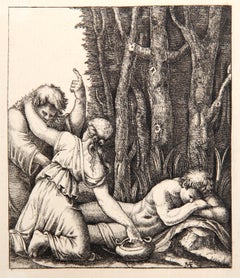 L'homme endormi a l'entree d'un bois, Heliogravur von Marcantonio Raimondi