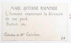 L'homme examinant la blessure de son pied, Heliogravur von Marcantonio Raimondi