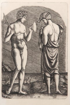 l'Homme montrant une hache a une femme, Heliogravure by Marcantonio Raimondi