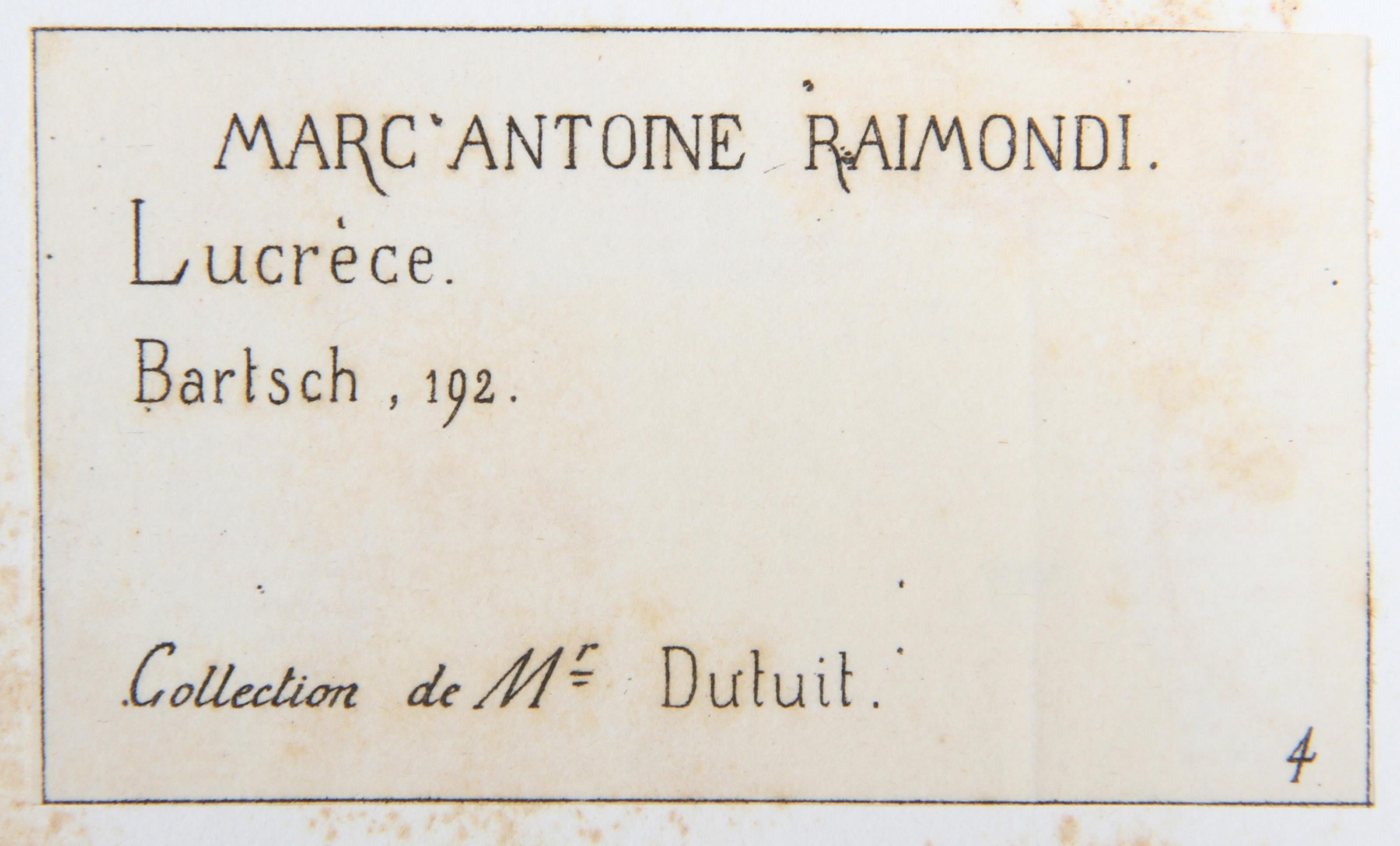 Lucrece, Heliogravure by Marcantonio Raimondi For Sale 1
