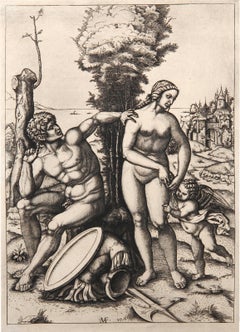 Mars Venus et l'amour, Heliogravure by Marcantonio Raimondi