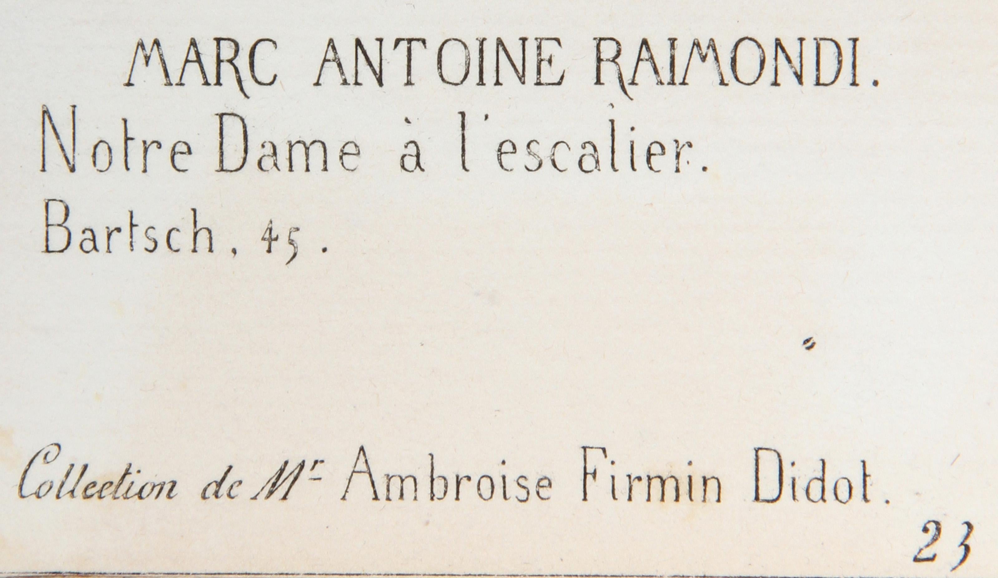 Notre Dame a l'escalier, Heliogravure by Marcantonio Raimondi For Sale 1