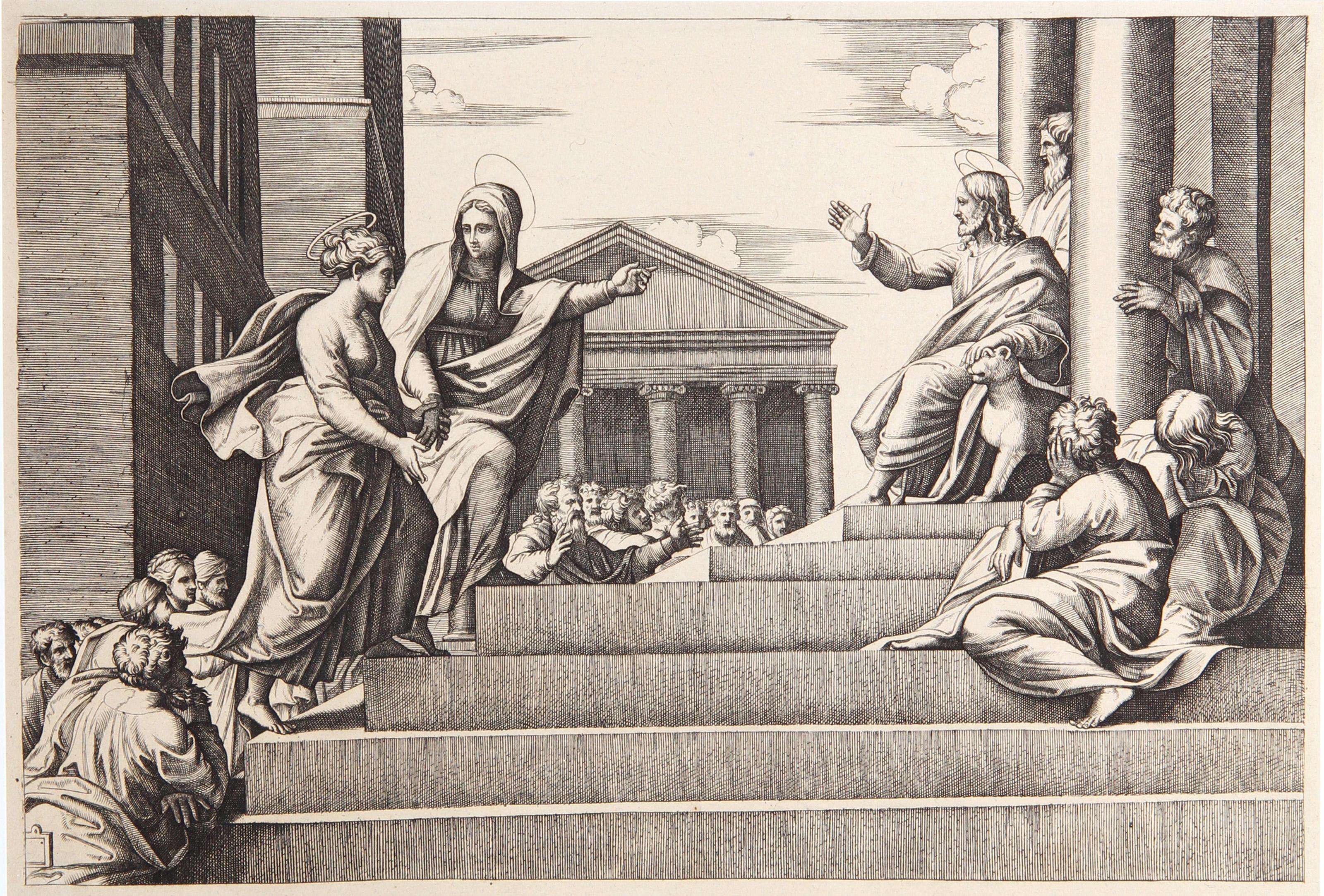  Marcantonio Raimondi, After by Amand Durand, Italian (1480 - 1534) - Notre Dame a l'escalier, Year: 1875, Medium: Heliogravure, Size: 9.75  x 13.75 in. (24.77  x 34.93 cm), Printer: Amand Durand, Description: French Engraver and painter Charles