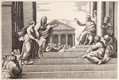 Notre Dame à l'escalier, Heliogravure de Marcantonio Raimondi