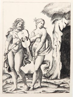 Antique Orphee et Eurydice, Heliogravure by Marcantonio Raimondi
