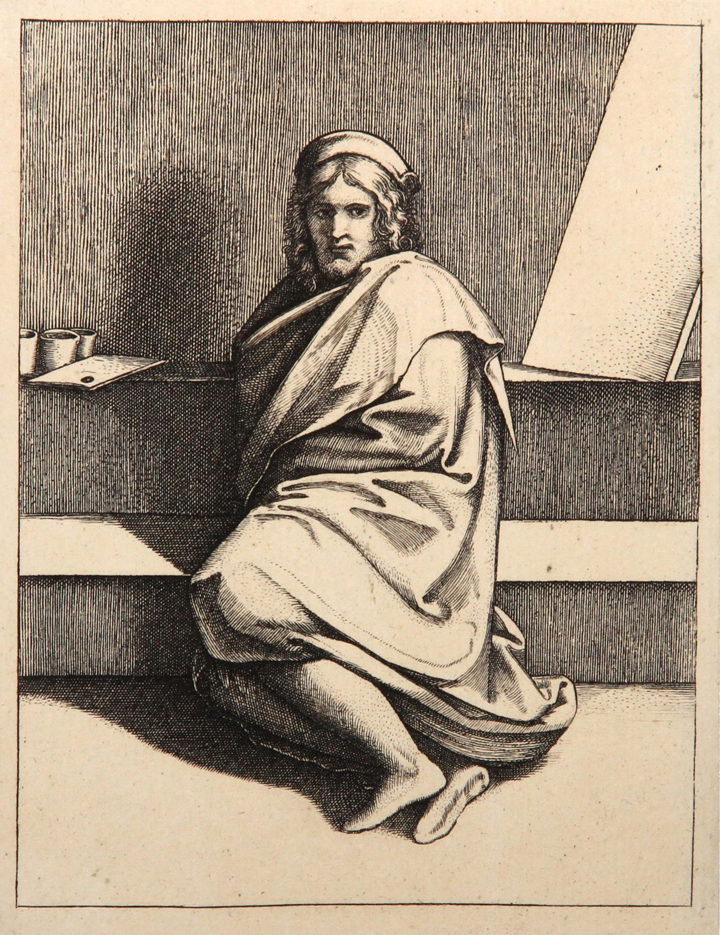  Marcantonio Raimondi, After by Amand Durand, Italian (1480 - 1534) - Portrait de Raphael, Year: 1875, Medium: Heliogravure, Size: 6  x 4.5 in. (15.24  x 11.43 cm), Printer: Amand Durand, Description: French Engraver and painter Charles Amand