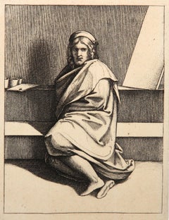 Antique Portrait de Raphael, Heliogravure by Marcantonio Raimondi