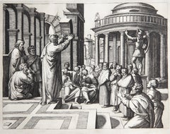 Antique Saint Paul prechant a Athenes, Heliogravure by Marcantonio Raimondi