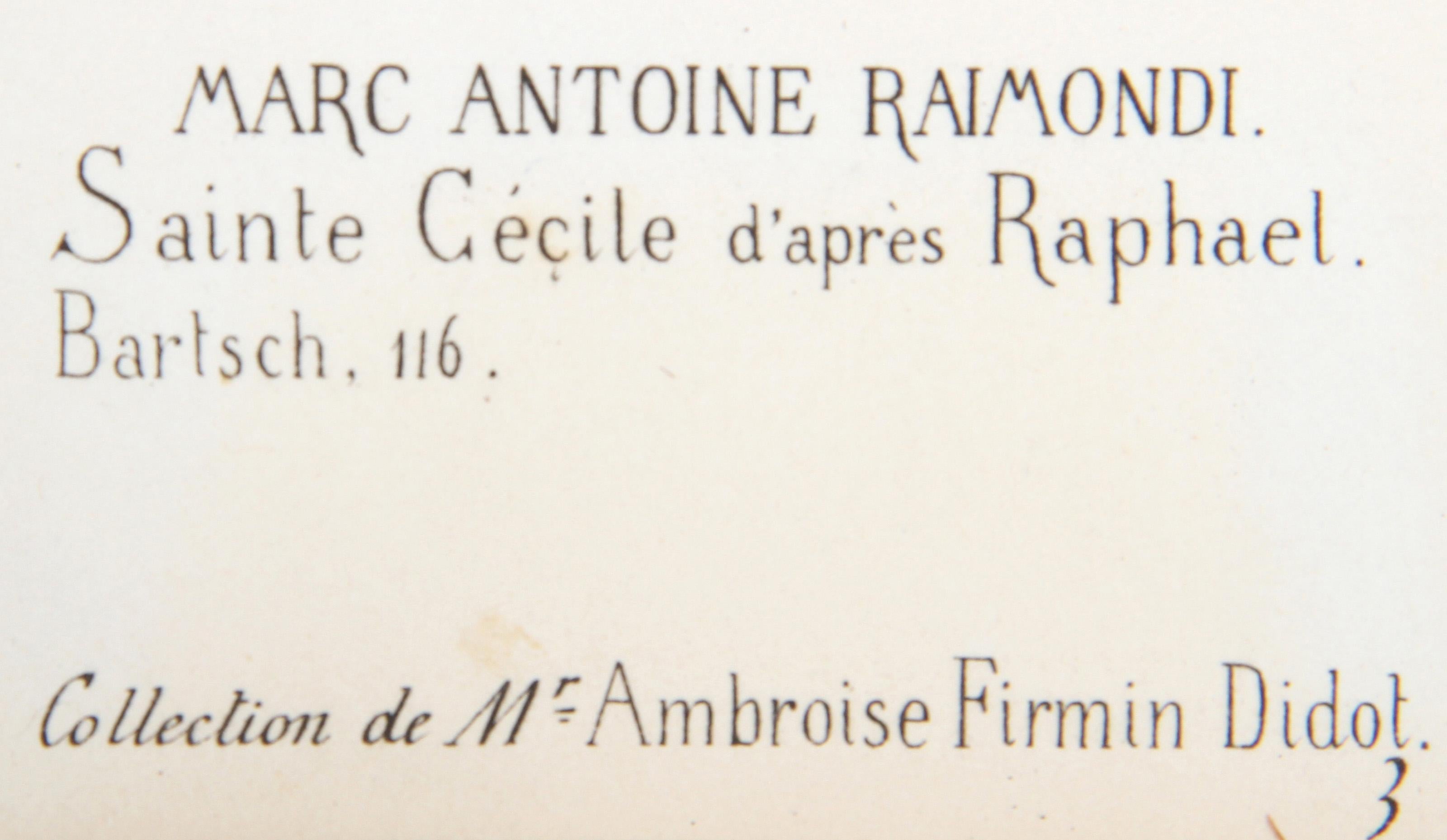 Sainte Cecile d'apres Raphael, Heliogravure by Marcantonio Raimondi For Sale 1