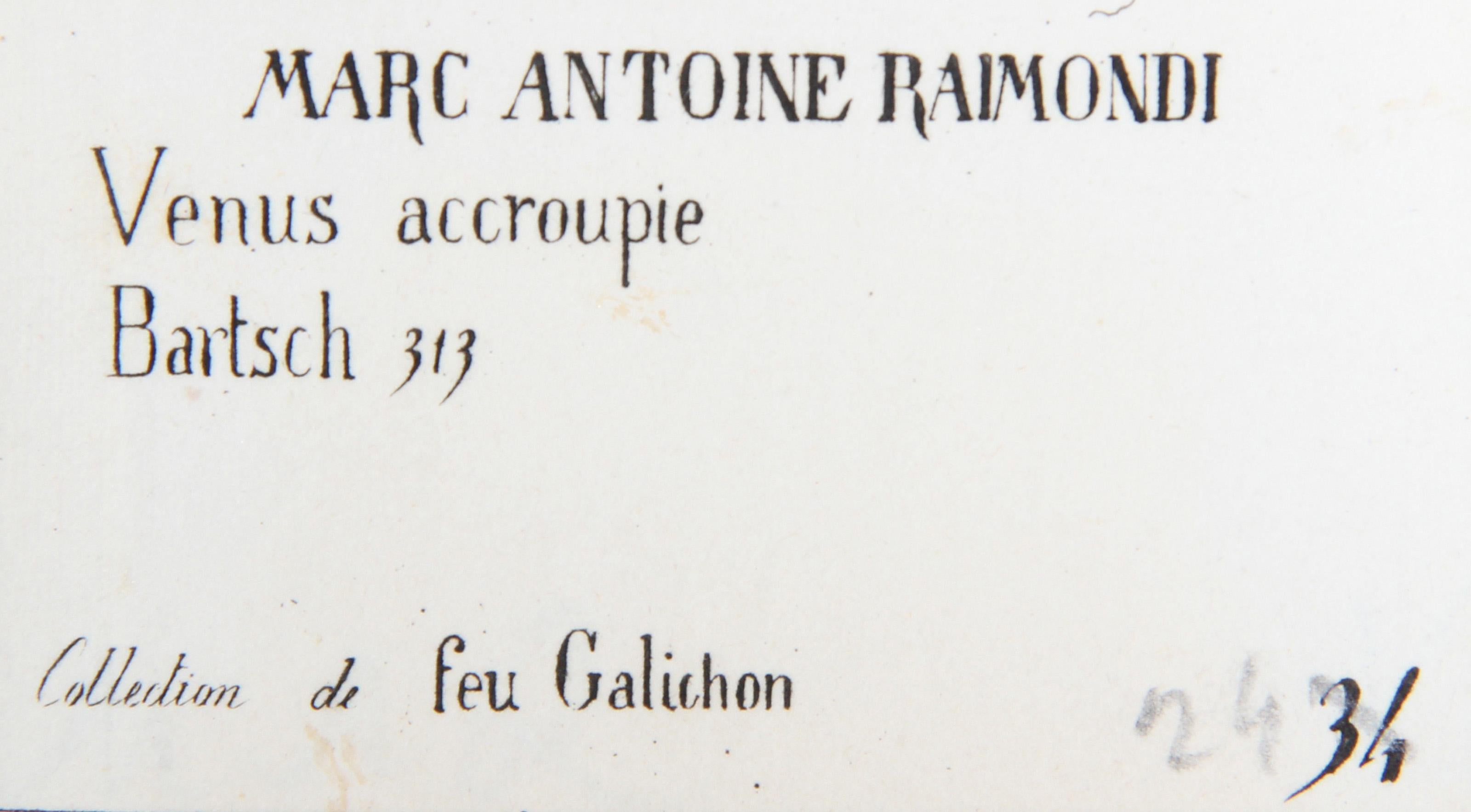 Venere Accroupie, Eliografo di Marcantonio Raimondi in vendita 1