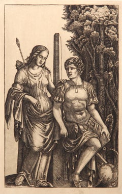 Venus apareciendo en Enee, Heliograbado de Marcantonio Raimondi