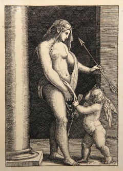 Antique Venus et l'Amour I, Heliogravure by Marcantonio Raimondi