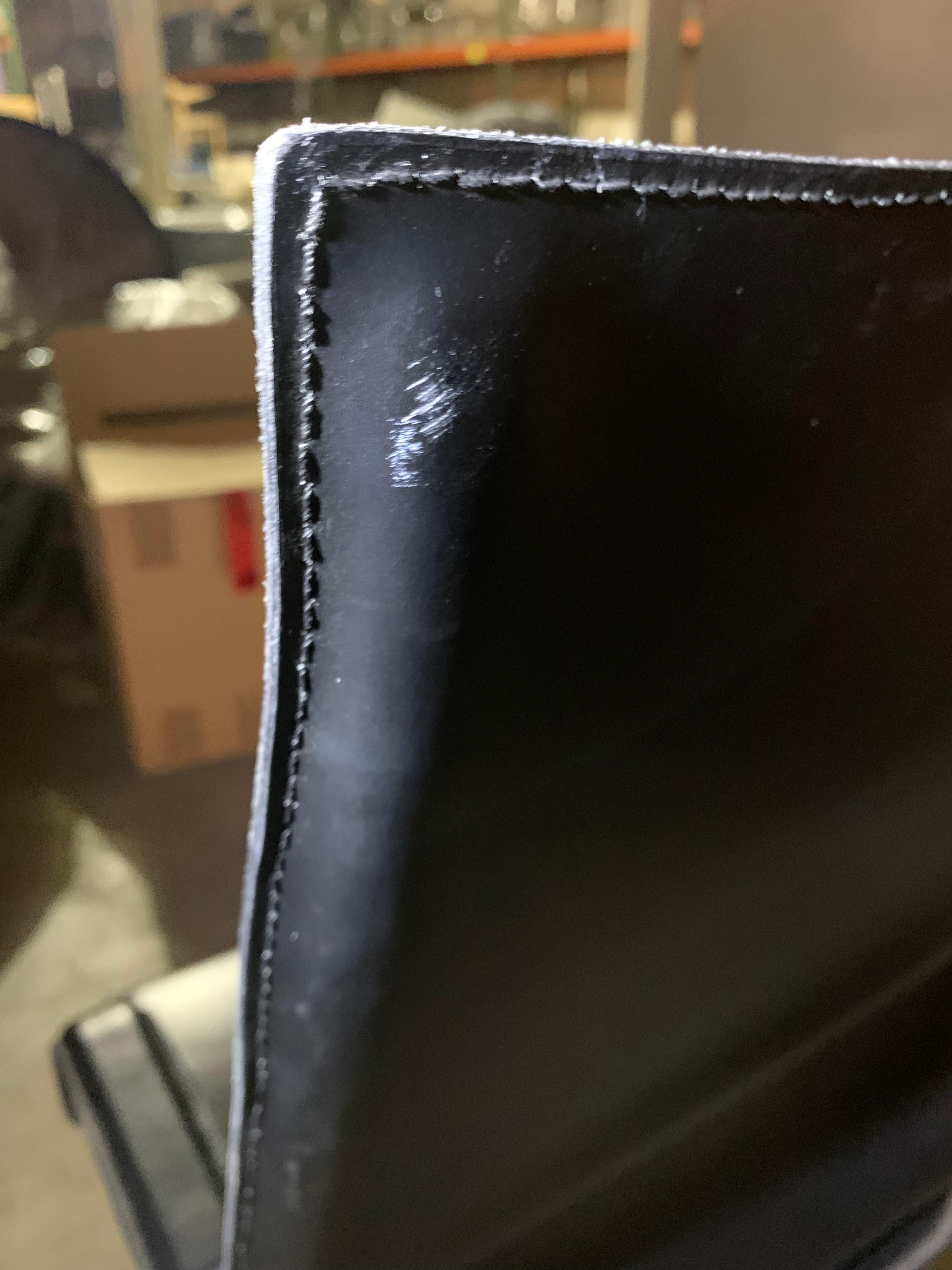 Italiano Sedia da scrivania Marcatre Highback Archizoom in pelle nera in vendita