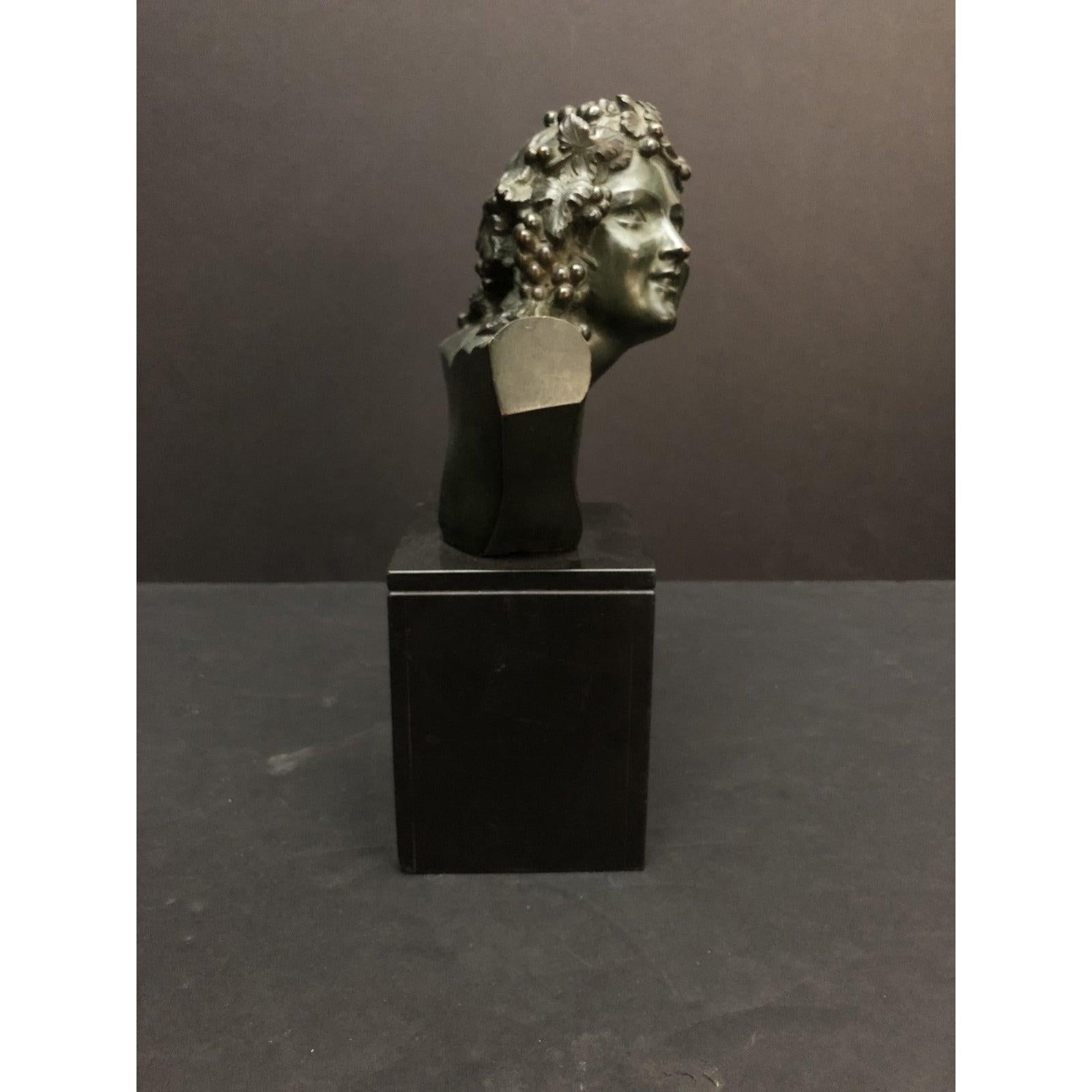 Patinated Marcel-André Bouraine Bronze Bust Sculpture For Sale