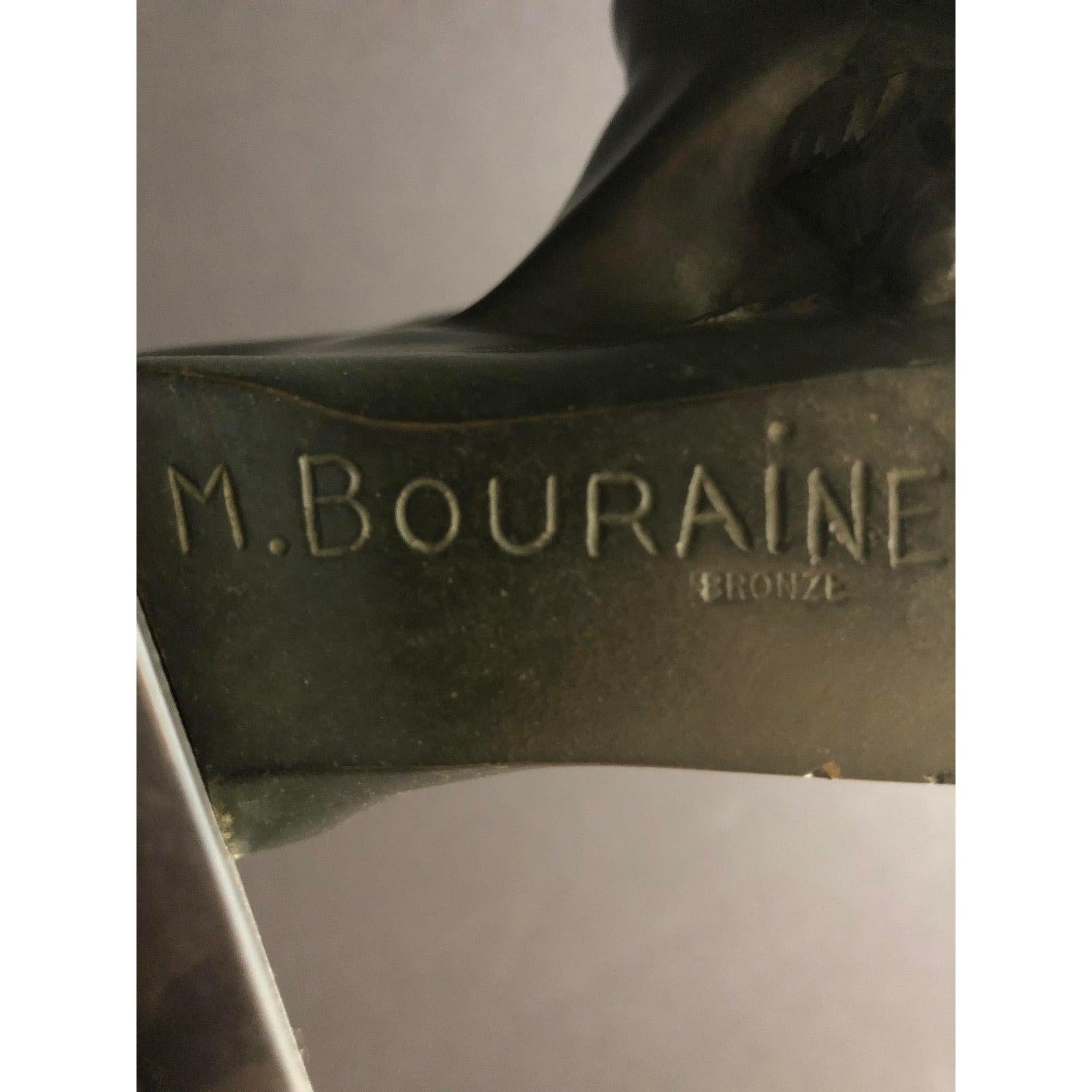 Scultura con busto in bronzo di Marcel-André Bouraine In condizioni buone in vendita a Norwood, NJ
